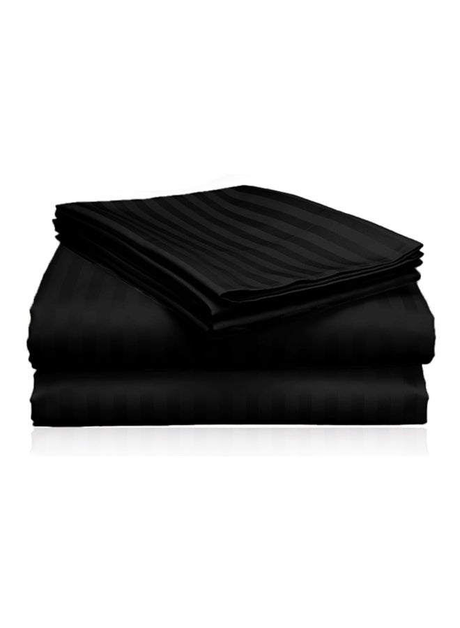 Eworld 3 Piece Super King Black Striped Bed Sheet Set – Ultra-Soft Microfiber Striped Sheet & 2 Pillowcases, Breathable Luxury Bedding for Home & Hotel Use - Image 5