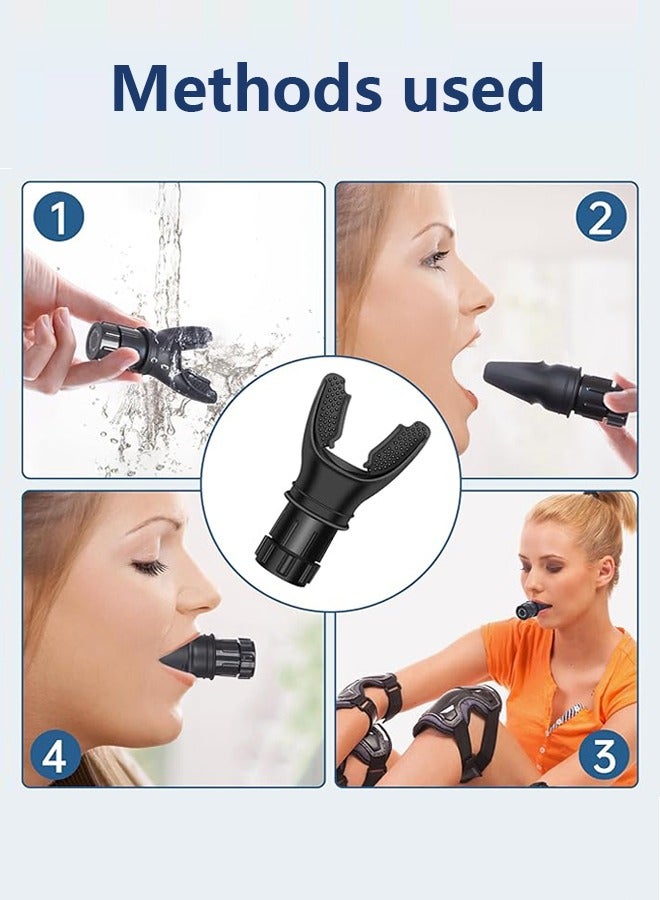 الرئة ممارسة توسيع الجهاز ، الجهاز التنفسي الرئوي ممارسة الجهاز ، سيليكون التنفس العميق ممارسة الجهاز ، وزيادة السعة الحيوية ، وتحسين النوم ، أسود - Image 4