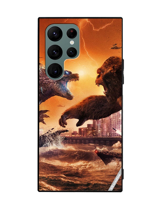 VR CREATIVE Protective Case Cover For Samsung Galaxy S22 Ultra 5G Godzilla Vs Kong Design Multicolour - Image 1