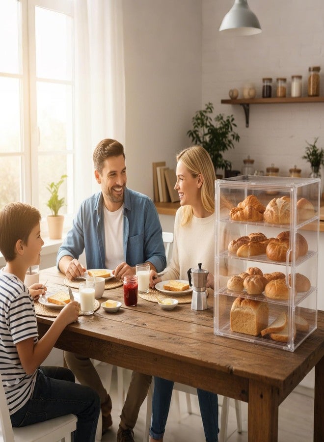 HALAGAS Cookie Display Stand, 4 Tier Acrylic Cookie Stand for Bakers & Vendors, Market Booths, Craft Fairs and Events, Tiered Cookie Display with Magnetic Door for Donuts Cupcakes Muffins Pastries - Image 5