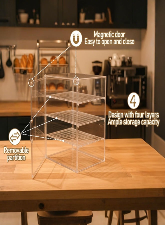 HALAGAS Cookie Display Stand, 4 Tier Acrylic Cookie Stand for Bakers & Vendors, Market Booths, Craft Fairs and Events, Tiered Cookie Display with Magnetic Door for Donuts Cupcakes Muffins Pastries - Image 4