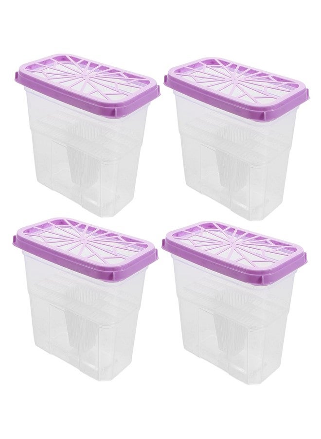 PRETYZOOM 4-Pack Empty Moisture Absorber Boxes Reusable Water Absorbing Holders for Closet Cabinet Dehumidification 5.90X3.93X3.74In Large Capacity Storage Containers for Home Indoor Use - Image 1