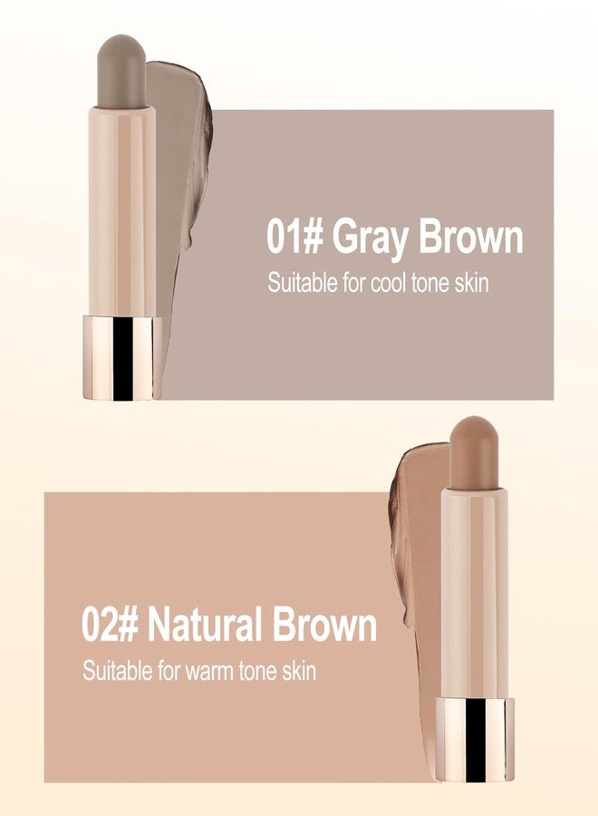 Erinde Cool Toned Contour Stick, Natural Cream Contour Stick, Blendable & Smooth Matte Bronzer Stick, Waterproof & Long Lasting Face Shaping Contouring Makeup, Travel Size, 01 Gray Brown - Image 2