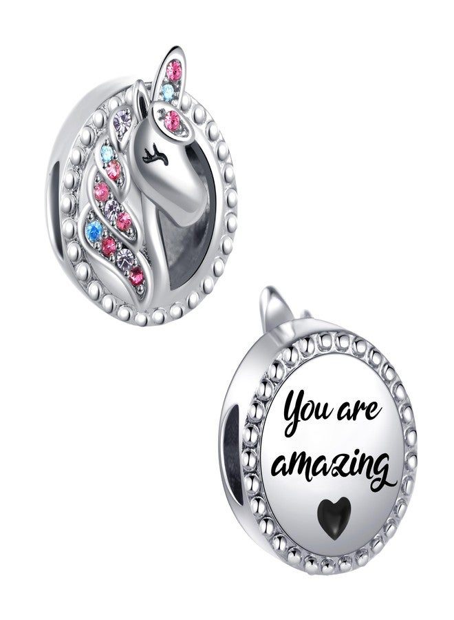 SBI Jewelry Birthday Amazing Unicorn Charm Compatible with Pandora Bracelets for Women Lucky Charm Birthstone Jewelry for Women - Image 1
