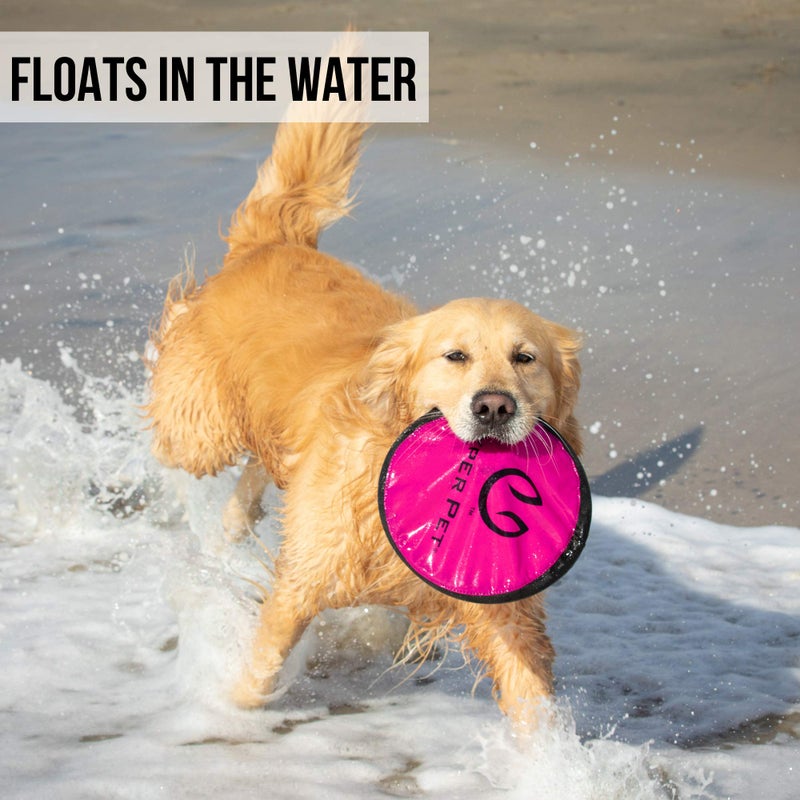 Hyper Pet Flippy Flopper Dog Frisbee Interactive Dog Toys [Flying Disc Fetch Toy Floats in Water & Safe on Teeth] (Colors Will Vary), Multicolor, 9" - Image 4