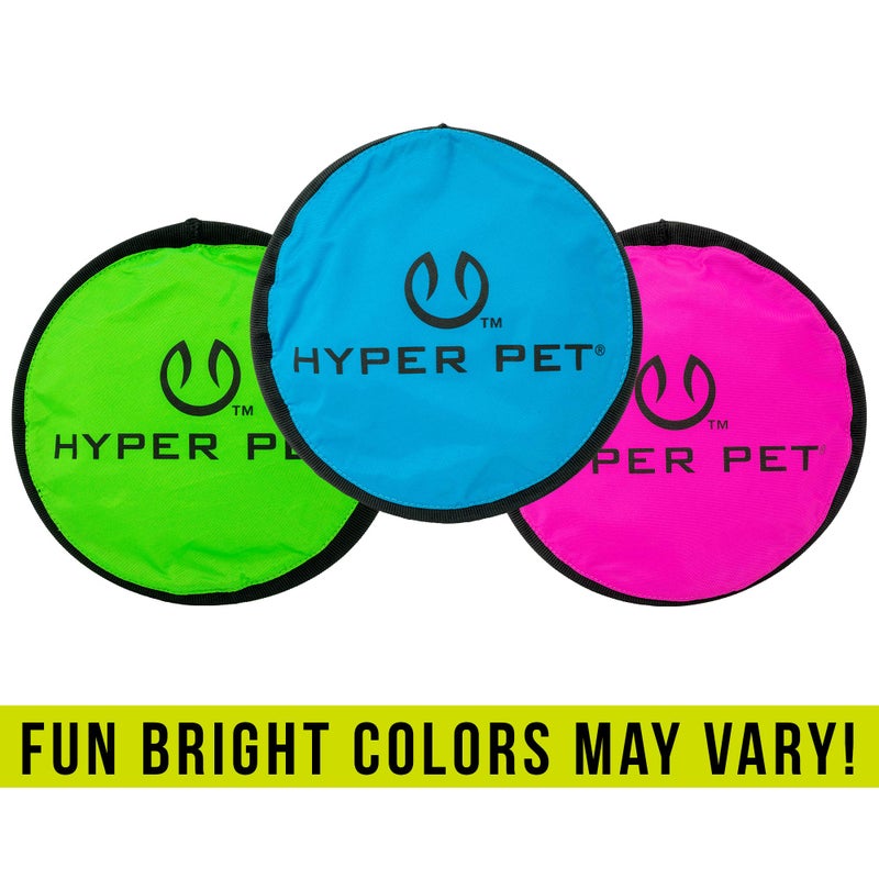Hyper Pet Flippy Flopper Dog Frisbee Interactive Dog Toys [Flying Disc Fetch Toy Floats in Water & Safe on Teeth] (Colors Will Vary), Multicolor, 9" - Image 3