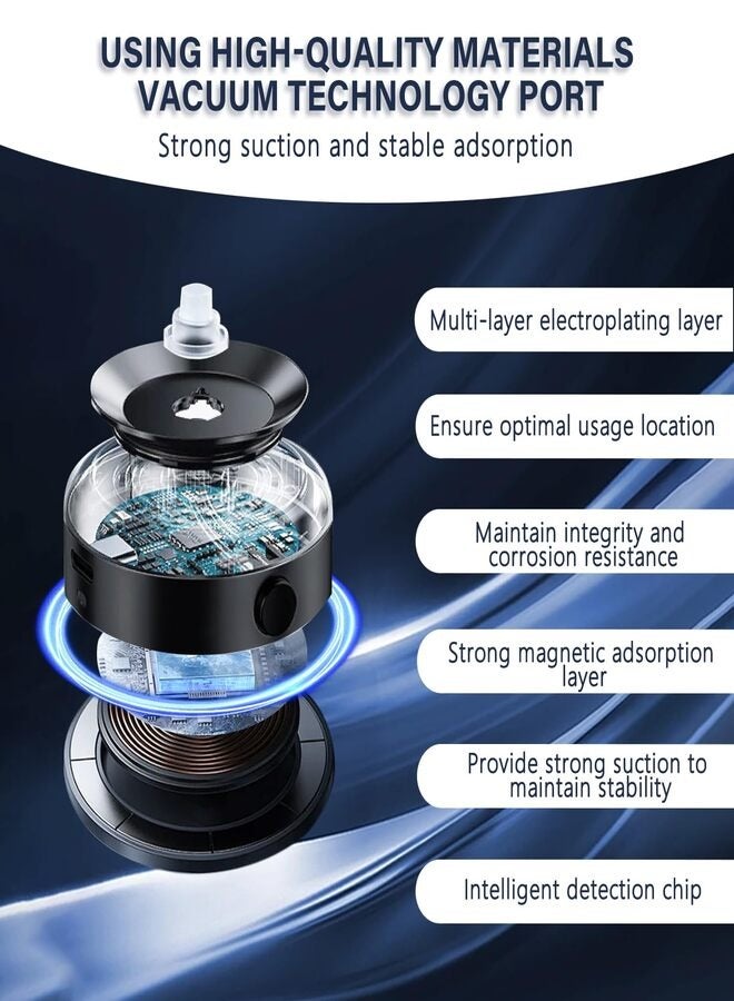 Beauenty Magnetic Car Phone Holder with Suction Cup 360 ° Rotating Safe and Easy Mounting for Mobile Compatible with Magsafe iPhone and Android - Image 4