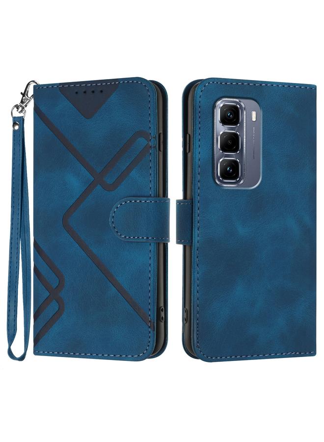 زبون جراب لهاتف Infinix Hot 50 Pro+ 4G بنمط خطوط من الجلد الملمس - Image 1