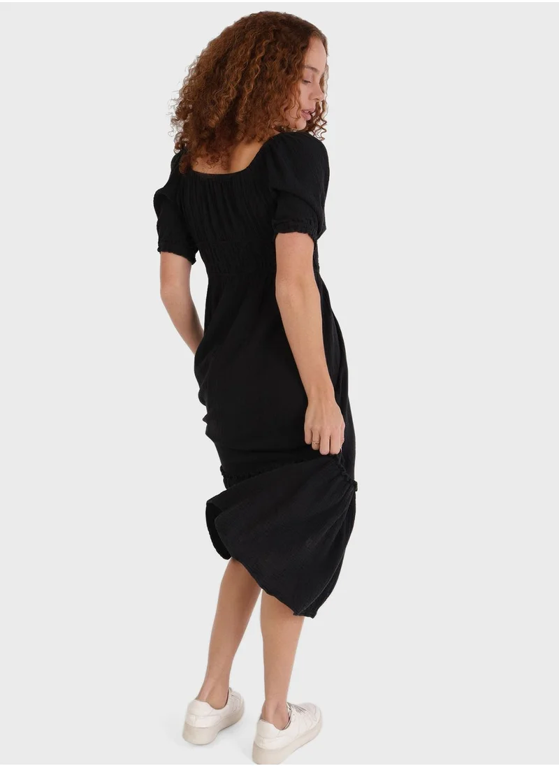 Aerie Scoop Neck Ruched Dress