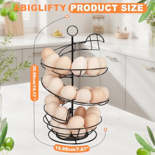 Abiglifty Spiral Metal Egg Holder Countertop Fresh Egg Holder CountertopEgg Storage for Countertop Spiral Egg Storage Display Rack for KitchenFarmhouse - Image 3