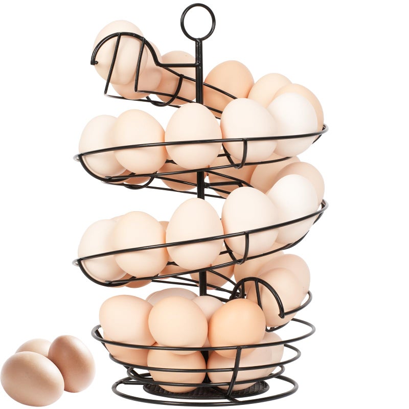 Abiglifty Spiral Metal Egg Holder Countertop Fresh Egg Holder CountertopEgg Storage for Countertop Spiral Egg Storage Display Rack for KitchenFarmhouse - Image 2