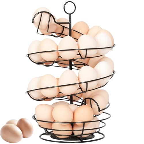 Abiglifty Spiral Metal Egg Holder Countertop Fresh Egg Holder CountertopEgg Storage for Countertop Spiral Egg Storage Display Rack for KitchenFarmhouse - Image 1