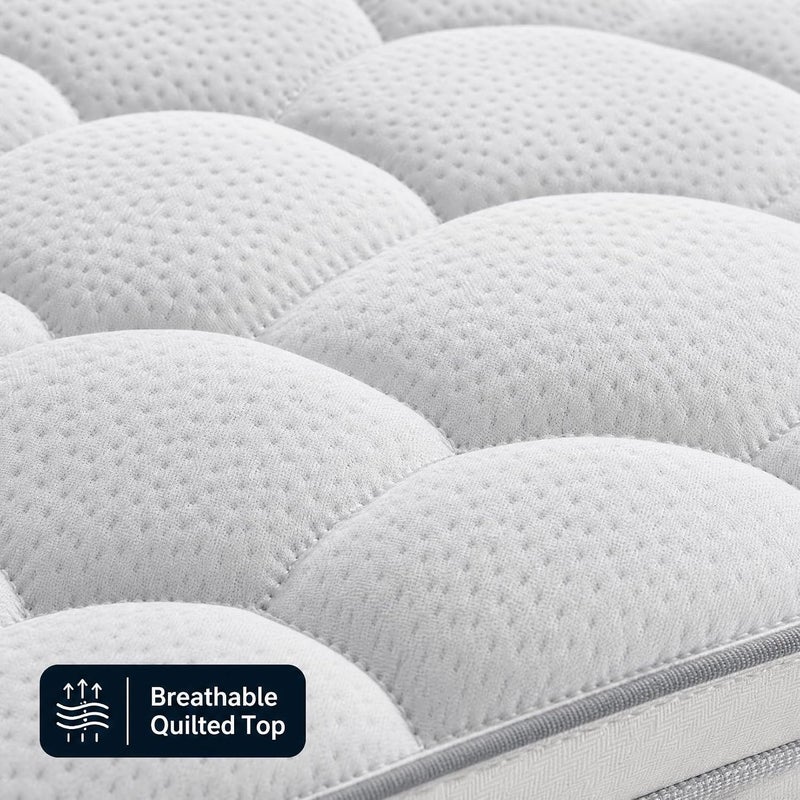 Euro Heaven Hybrid Mattress - Super King (200x200cm) | Medium Firm Euro Top with Cooling Memory Gel, Natural Latex & Pocket Springs - Image 5