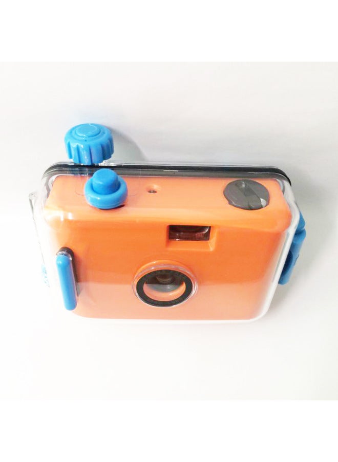 Orange Blue Shell Multi-purpose Film Camera Retro Fool Film Machine Ins Student Holiday Birthday Gift-Color:Orange Blue Shell  - Image 4
