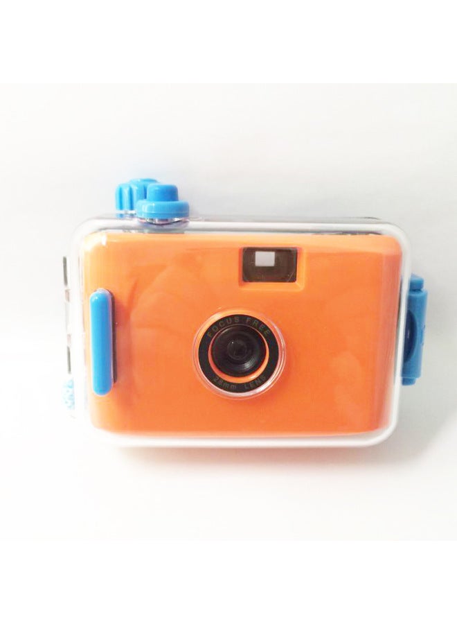 Orange Blue Shell Multi-purpose Film Camera Retro Fool Film Machine Ins Student Holiday Birthday Gift-Color:Orange Blue Shell  - Image 2