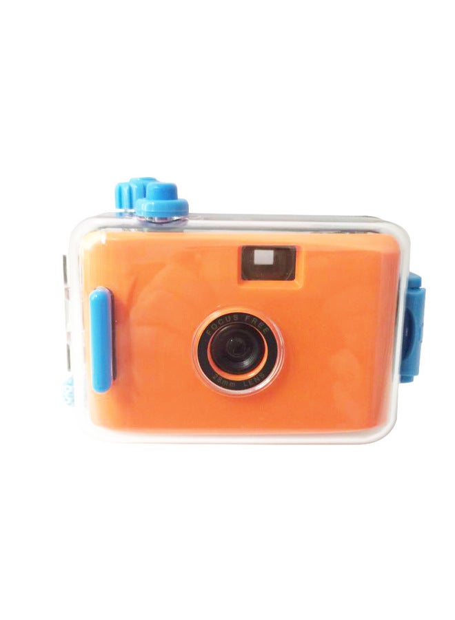 Orange Blue Shell Multi-purpose Film Camera Retro Fool Film Machine Ins Student Holiday Birthday Gift-Color:Orange Blue Shell  - Image 1
