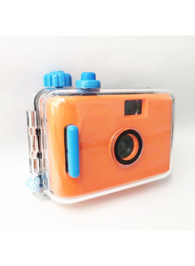 Orange Blue Shell Multi-purpose Film Camera Retro Fool Film Machine Ins Student Holiday Birthday Gift-Color:Orange Blue Shell  - Image 3