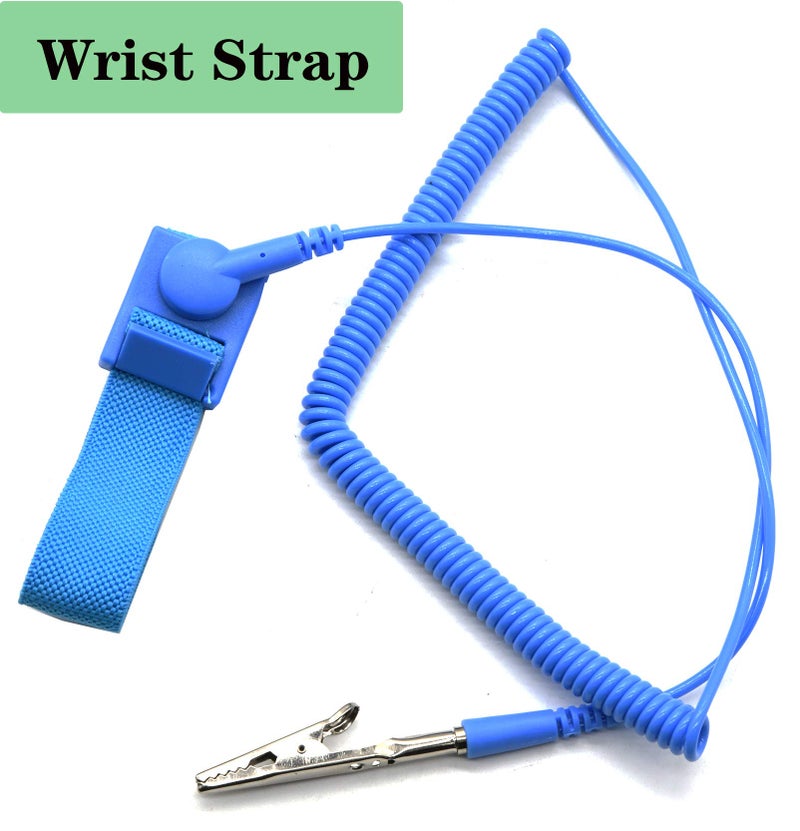 BOOTOP PIN ESD High Temperature Mat Kit,ESD Mats,ESD Rubber Mat,ESD Kit,16" x 24" x 0.08",Blue, Anti-Static Mat with ESD Wrist Strap and ESD Grounding Cord for Sensitive Electronics Working - ESD Mat Kit - Image 5