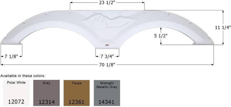 ICON 12072 Tandem Axle Fender Skirt FS2072 for Forest River Wildcat - Polar White - Image 2