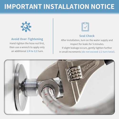 BWE 32" Length Faucet Connector, Braided Stainless Steel - 3/8" Female Compression Thread x 1/2" I.P. Female Straight Thread, x 2 Pcs (1 Pair) - Image 5