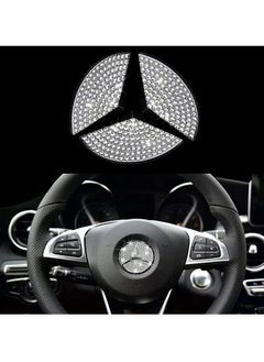 HY Steering Wheel Logo Caps Compatible with for Benz, DIY Diamond Crystal Emblem Accessories Interior Decorations for Women, Fit for Benz C E S CLA GLA GLK Class(45mm)  - Image 1