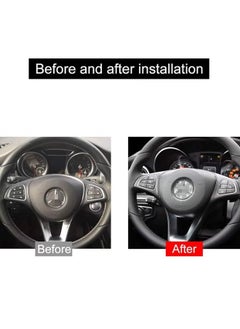 HY Steering Wheel Logo Caps Compatible with for Benz, DIY Diamond Crystal Emblem Accessories Interior Decorations for Women, Fit for Benz C E S CLA GLA GLK Class(45mm)  - Image 2