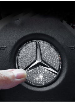 HY Steering Wheel Logo Caps Compatible with for Benz, DIY Diamond Crystal Emblem Accessories Interior Decorations for Women, Fit for Benz C E S CLA GLA GLK Class(45mm)  - Image 4