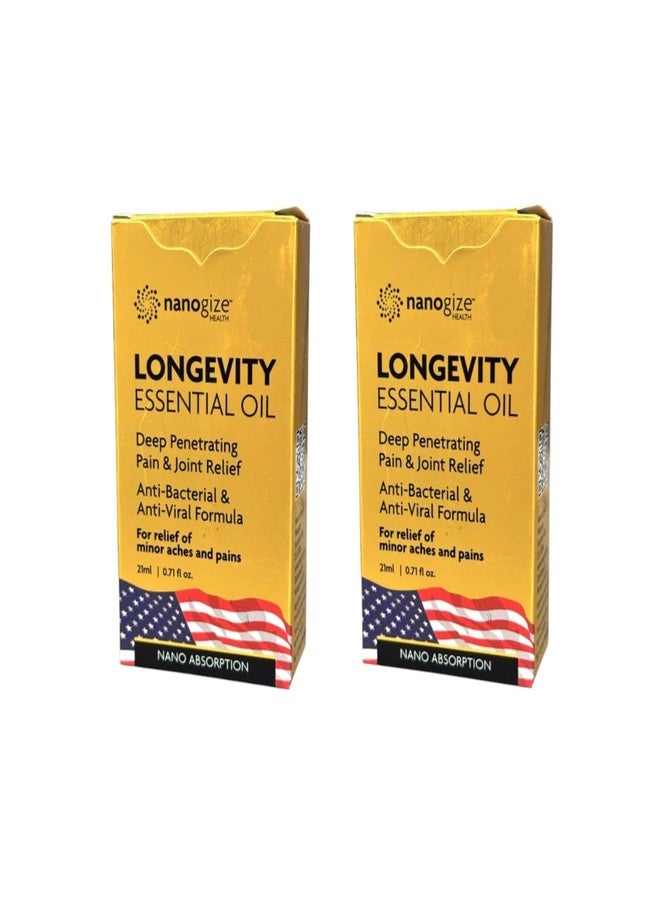 Longevity Nanogize Essential Oil - Dau Vang LAN Cong Nghe Nano - 21 mL per Bottle - Made in USA (2 Packs) - Image 1