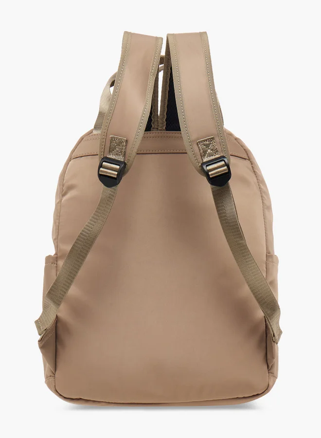 Lee Cooper Solid School Backpack with Adjustable Straps and Zip Closure - 30x14x40 cm