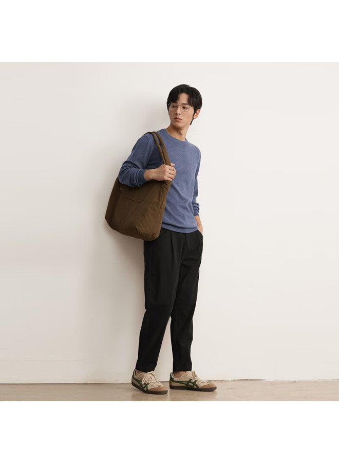 Markless Men's Sweater, Autumn And Winter Warm Round Neck Knit Pullover Casual Inner Layer Base Shirt 0710 Dark Gray Blue Xxl - Image 1