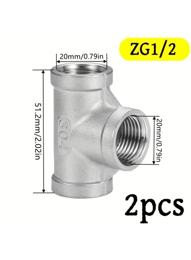 1 2 Inch T Type Female Thread Stainless Steel Pipe Fitting Adapter 150LB Heavy Duty - Image 1