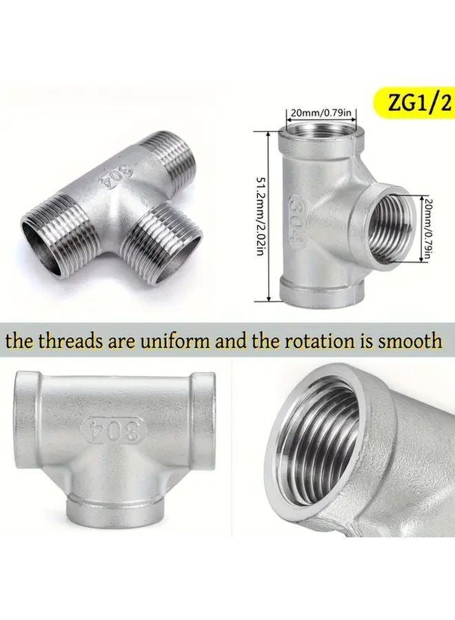 1 2 Inch T Type Female Thread Stainless Steel Pipe Fitting Adapter 150LB Heavy Duty - Image 3