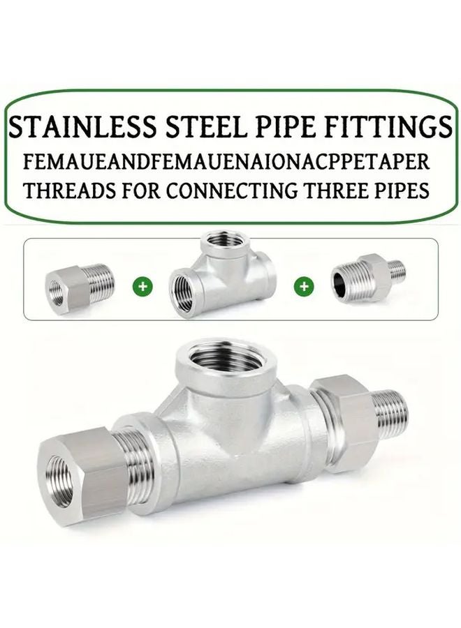 1 2 Inch T Type Female Thread Stainless Steel Pipe Fitting Adapter 150LB Heavy Duty - Image 2
