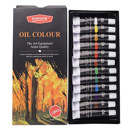 worison Oil Color Box - 12ml Tubes, 12 Shades, Multicolour - Image 1