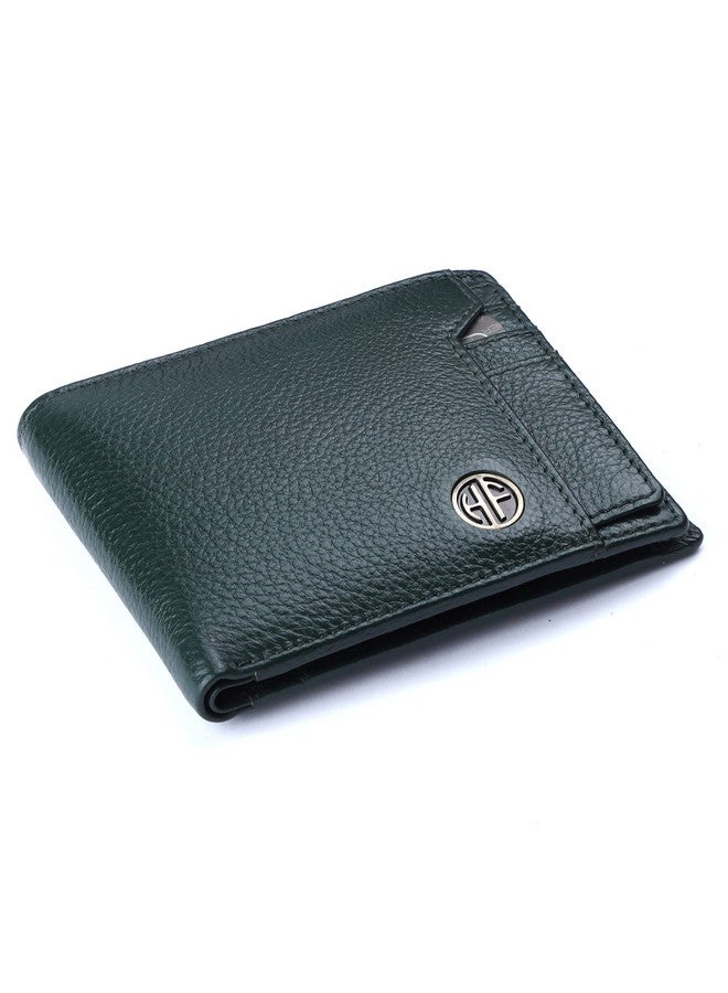 HAMMONDS FLYCATCHER HAMMONDS FLYCATCHER Genuine Leather Wallet for Men - RFID Protected Leather Purse for Men, Money Purse for Men, Bi-Fold Wallet - 6 Card Slots, 1 Card Case, Coin Pocket, Hidden Pockets - Green  - Image 1
