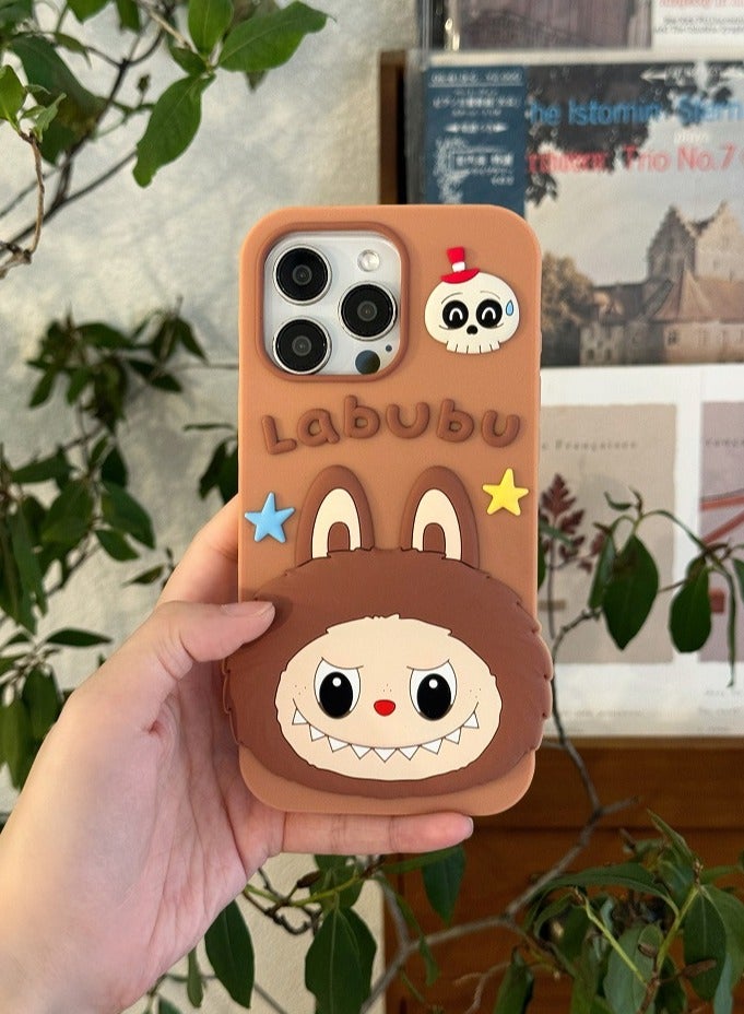 general Labubu-Style Silicone Shockproof Cartoon Case for iPhone 16 Pro Max - Cute Design for Women - Image 2
