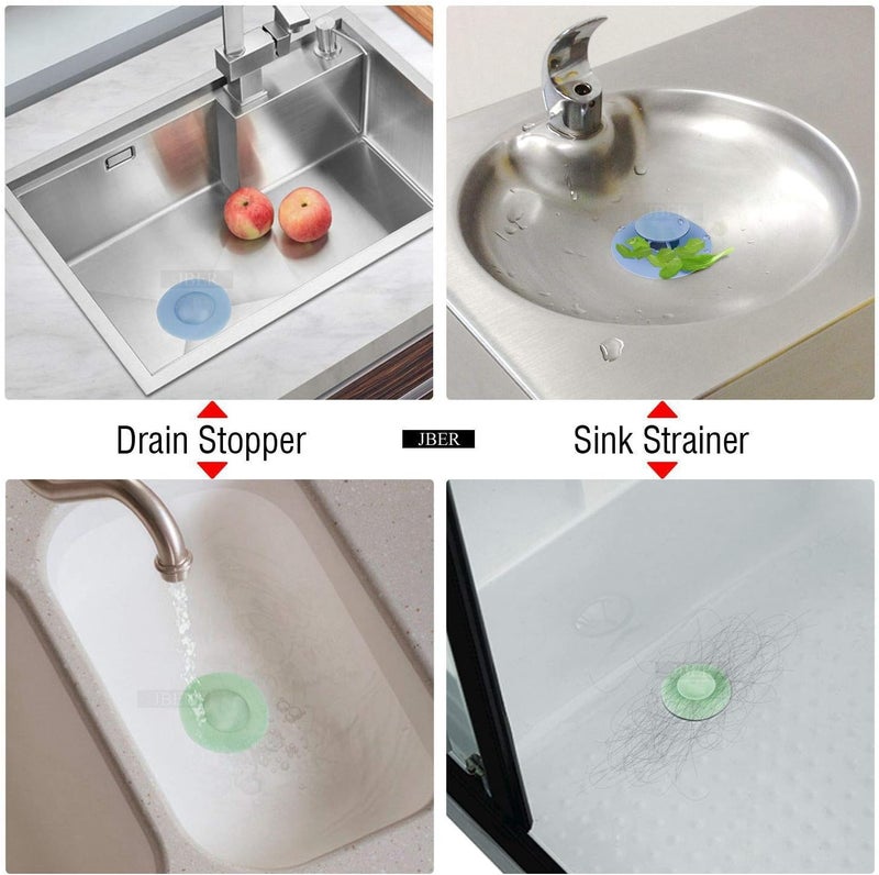 Jber Shower Drain Stopper - Silicone Bathtub Drain Strainers, Hair Trap Hair Catcher Bathtub Drain Stopper Protectors Cover Easy to Install and Clean Suit for Bathroom Bathtub and Kitchen 5 Pack - Image 5