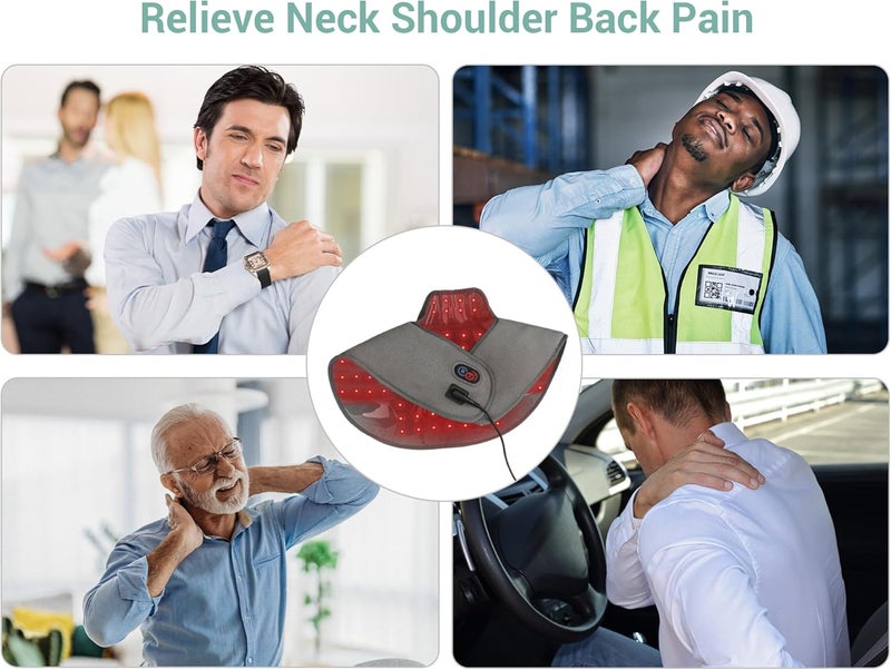 Comfytemp علاج الضوء الأحمر من كومفيتمب لتخفيف آلام الرقبة والكتف والظهر مع 162 مصباح LED وسادة علاج الضوء تحت الحمراء للجسم مرنة بلف الضوء القريب 660 نانومتر 850 نانومتر - Image 3