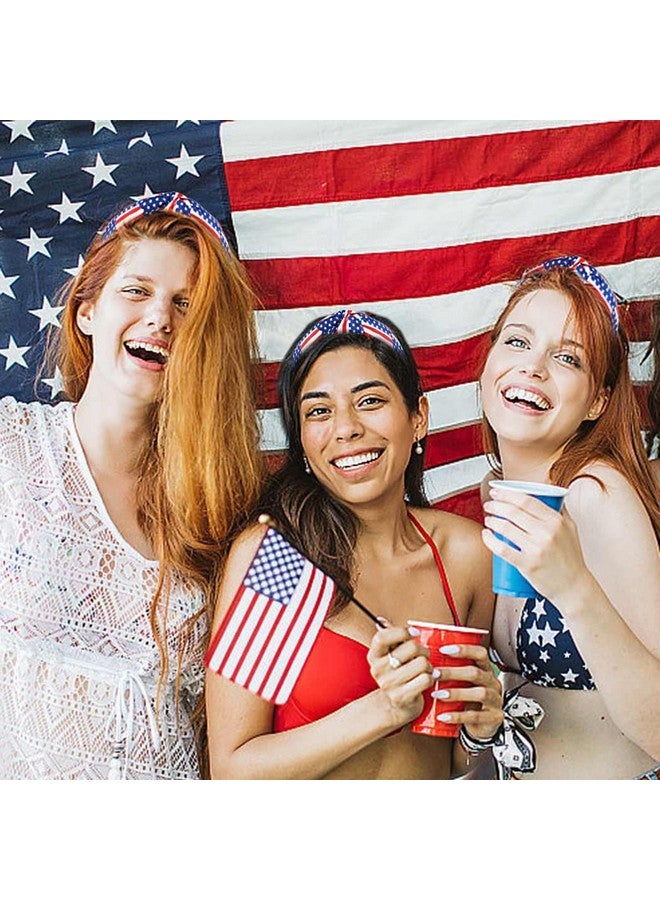 Outyua 4Th Of July American Flag Knotted Headband Patriotic Red White And Blue Hairband Usa Independence Day Star Outfits Hair Accessories For Women Girls - Image 4
