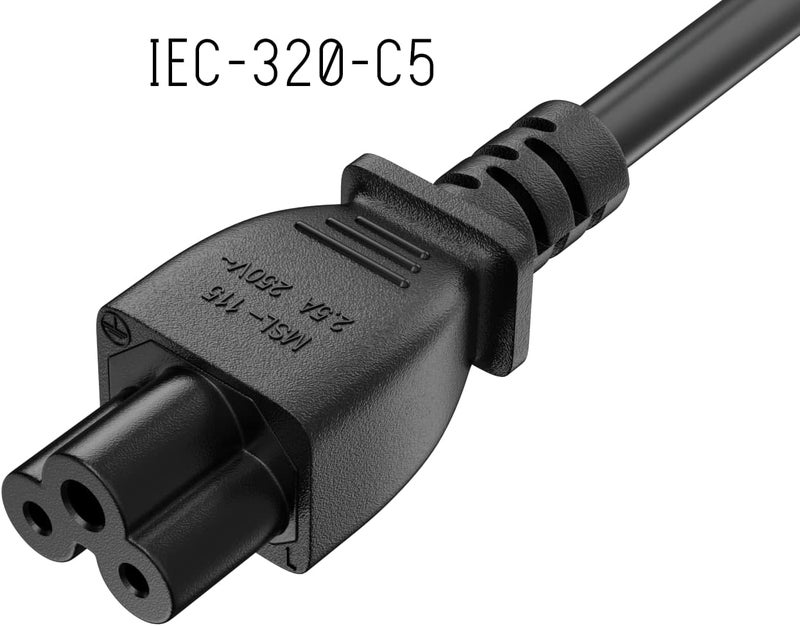 Cable Leader CableLeader 6ft CEE 7/7 to IEC320 C5 Right Angle European Schuko Power Cord for Notebook 18AWG 10A/250V, 3-Prong European Travel Plug, Power Cord for Type C Outlet Italy Spain Germany France EU, Black - Image 5