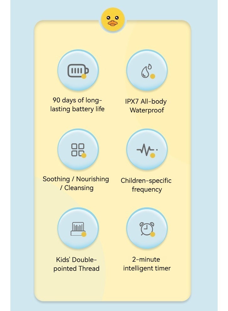 Kids Sonic Electric Toothbrush ,Boys Girls Age 3-12 with 30s Reminder, 2 Minutes Timer ,20,000/Min Motor, 3 Modes, 100 Day Battery, IPX7 Waterproof - Image 2
