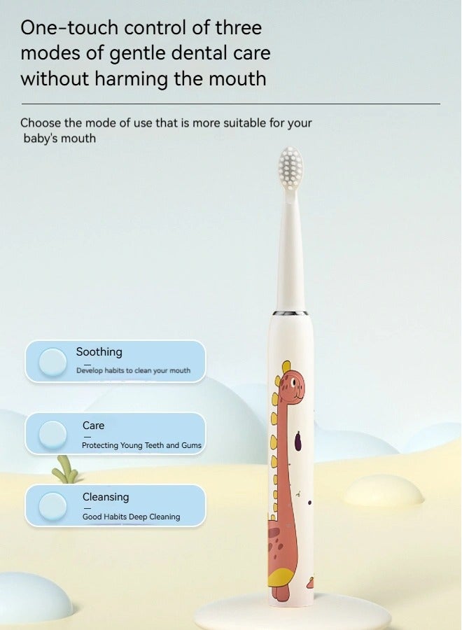 Kids Sonic Electric Toothbrush ,Boys Girls Age 3-12 with 30s Reminder, 2 Minutes Timer ,20,000/Min Motor, 3 Modes, 100 Day Battery, IPX7 Waterproof - Image 4