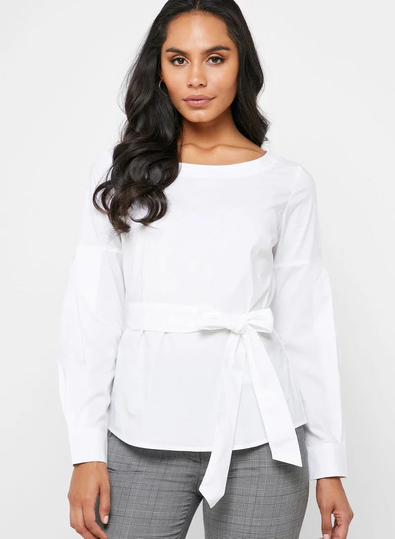 GANT Belted Scoop Neck Top
