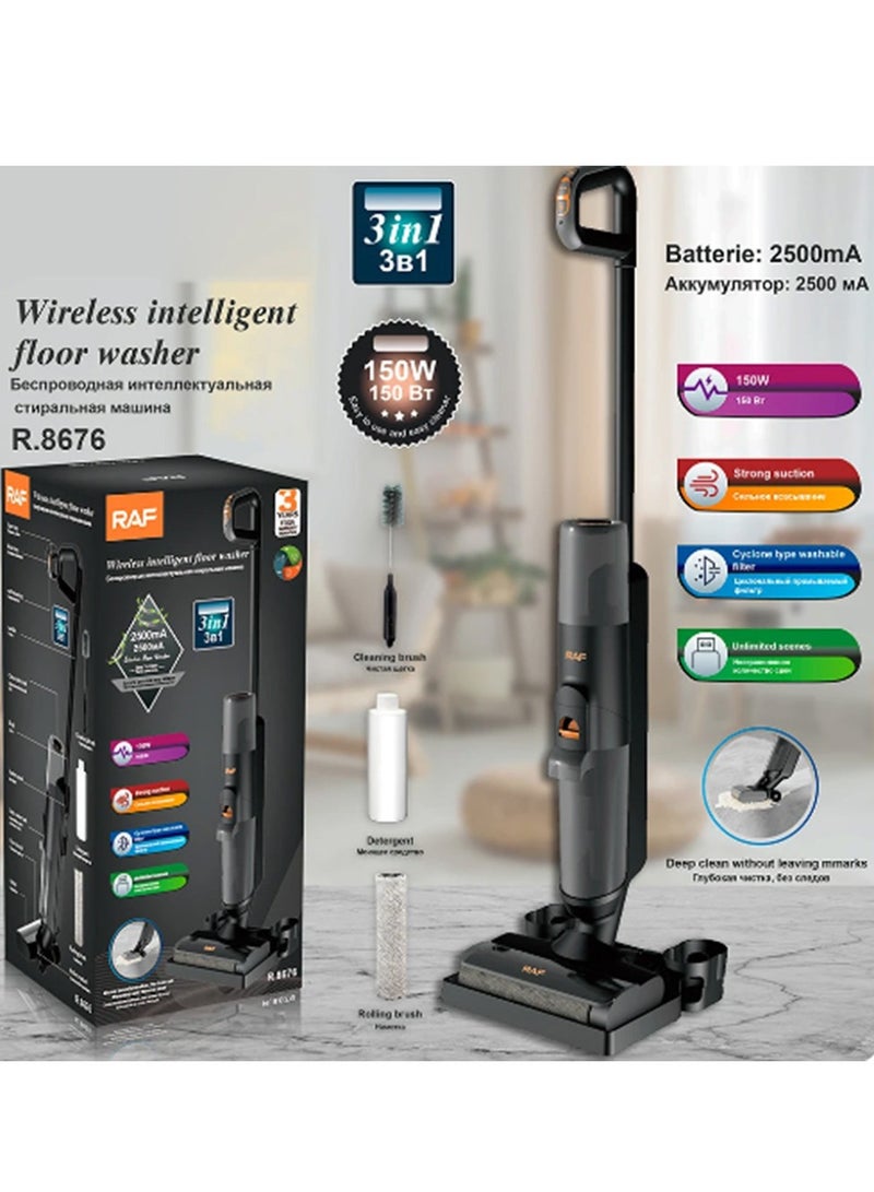 آر إيه أف جهاز تنظيف الأرضيات الذكي اللاسلكي، جهاز شفط قوي، جهاز تنظيف دوار متعدد الوظائف، مكنسة كهربائية، 150 وات، 2500 مللي أمبير - R.8676 - Image 2