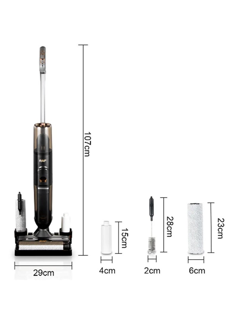 آر إيه أف جهاز تنظيف الأرضيات الذكي اللاسلكي، جهاز شفط قوي، جهاز تنظيف دوار متعدد الوظائف، مكنسة كهربائية، 150 وات، 2500 مللي أمبير - R.8676 - Image 3