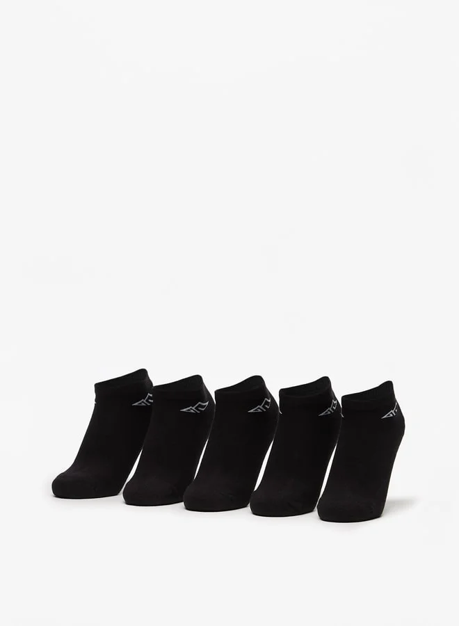 أوكلان Women's Logo Print Ankle Length Sports Socks - Set of 5