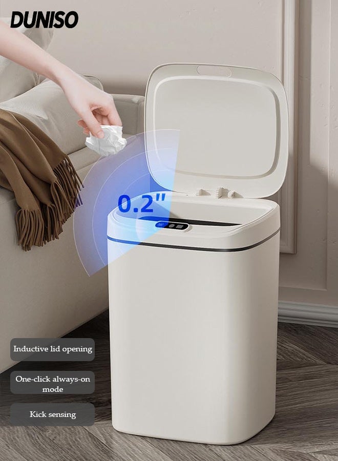 DUNISO Touchless Trash Can with Three modes，12L Automatic Motion Sensor Rubbish Can with Lid，Intelligent  Can for Bathroom,Bedroom,Kitchen,Office,Living Room,Toilet - Image 1