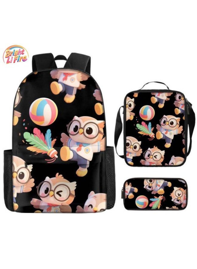 Bright Li Fire Unlock the new fashion of childish fun! Three-piece set of bags, cartoon elements for children and teenagers (students, children, friends' outings, mountain climbing, schooling, etc. can be used) - 36 - Image 1