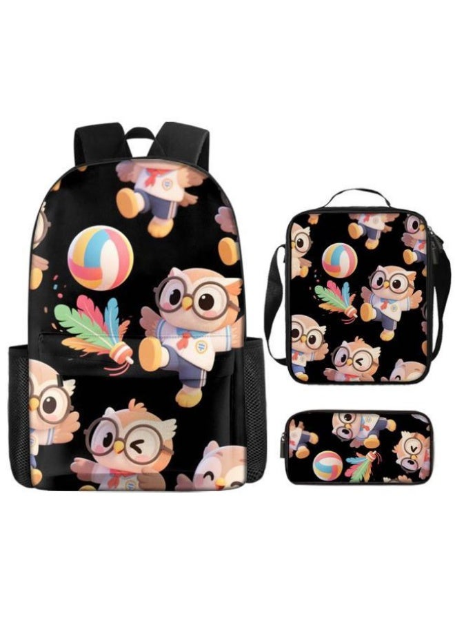 Bright Li Fire Unlock the new fashion of childish fun! Three-piece set of bags, cartoon elements for children and teenagers (students, children, friends' outings, mountain climbing, schooling, etc. can be used) - 36 - Image 2