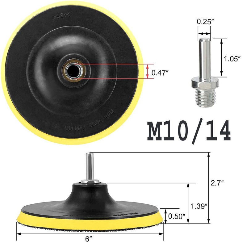 DIY Crafts 2 Pcs 6 inch Only Backing Pad Sanding Sander Sandpaper Grit Round Self Adhesive Backer Pad M1014 Drill Adopter 2 Pcs 6 inch Only Backing Pad - Image 2